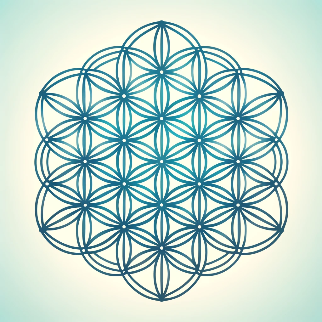Turquoise Purity: Geometry of the Flower of Life