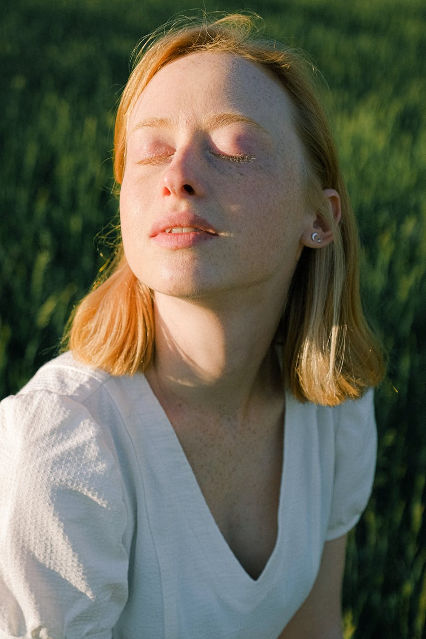 close up photo of woman